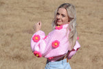 Pink Cropped Daisy Knit